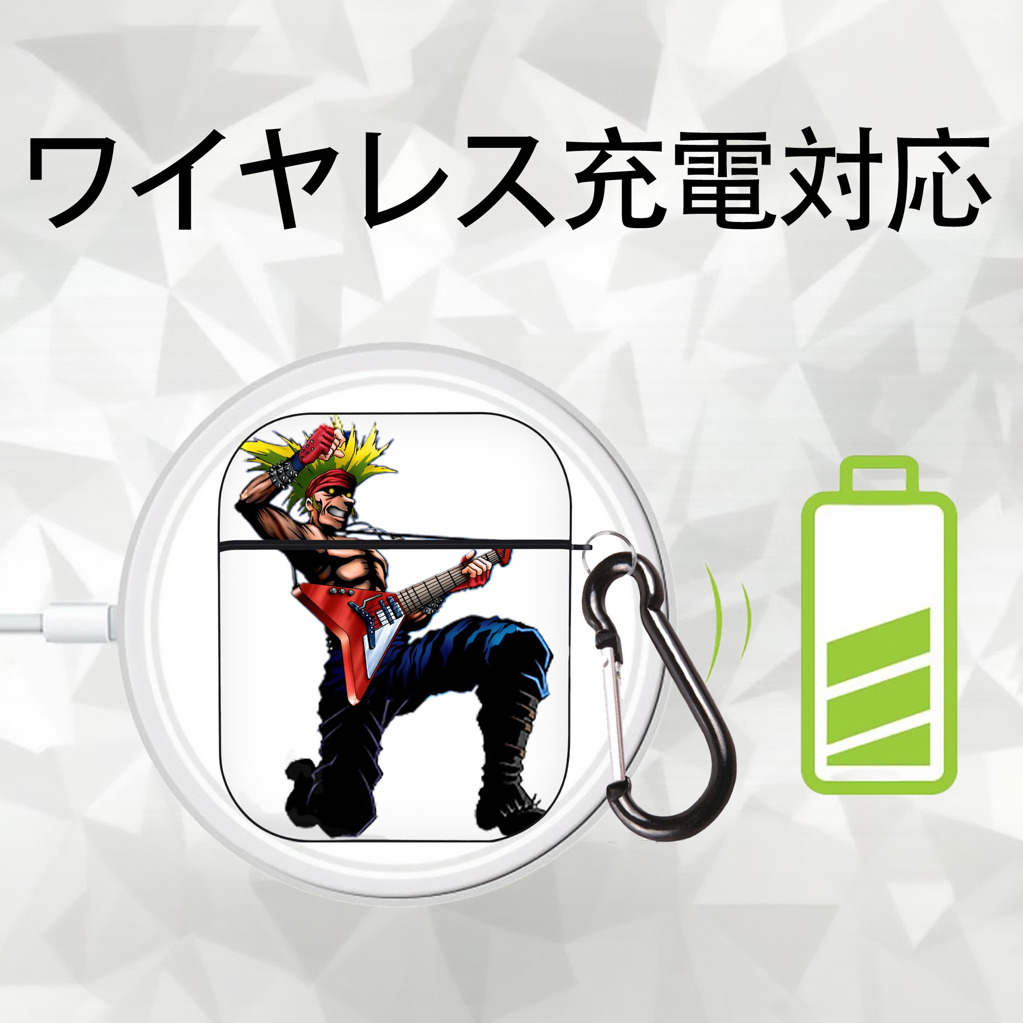 遊☆戯☆王 Yu-Gi-Oh! AirPods 第2世代保護ケース ハードシェル ブラック 耐衝撃・防指紋・カラビナ付き