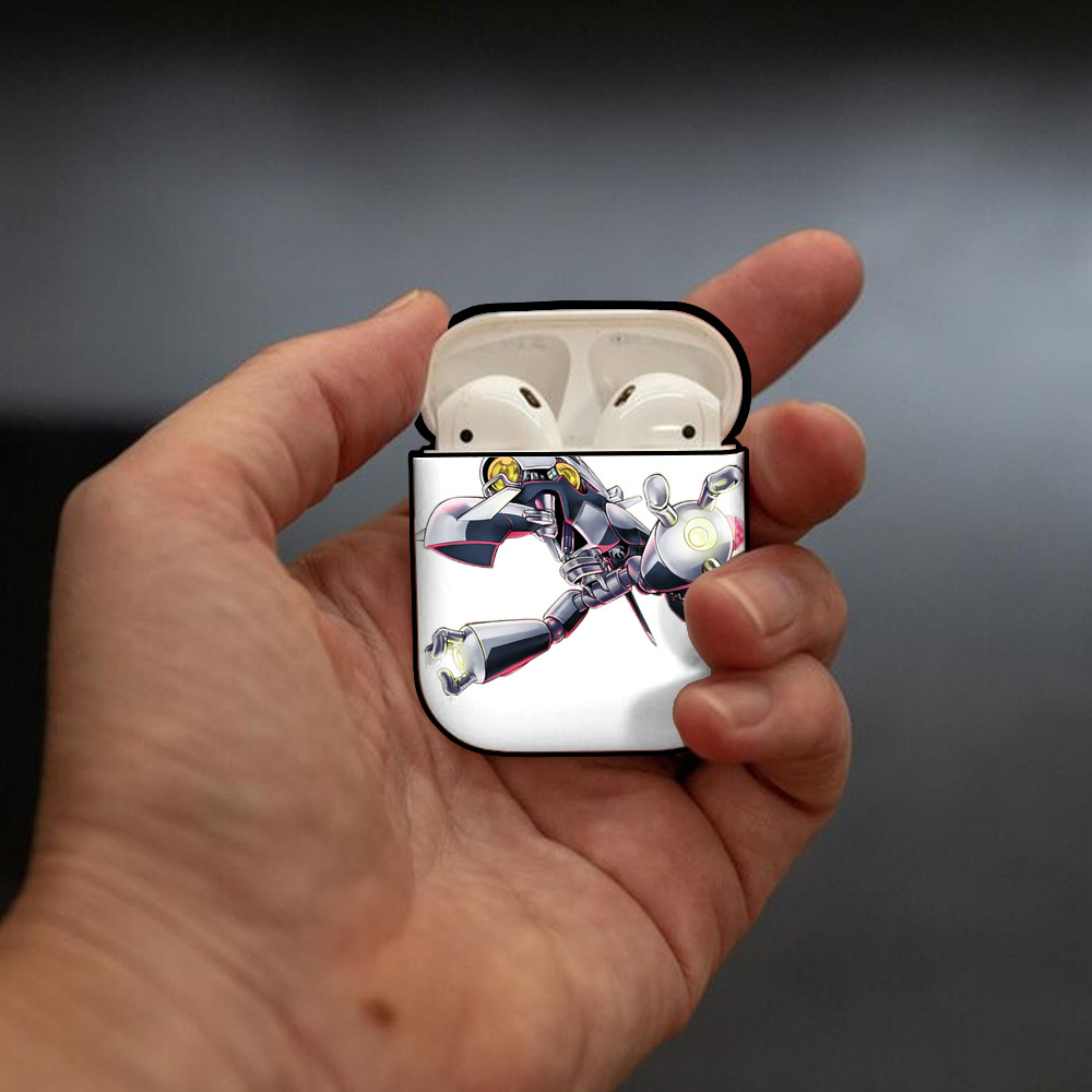遊☆戯☆王 Yu-Gi-Oh! AirPods 第2世代保護ケース ハードシェル ブラック 耐衝撃・防指紋・カラビナ付き