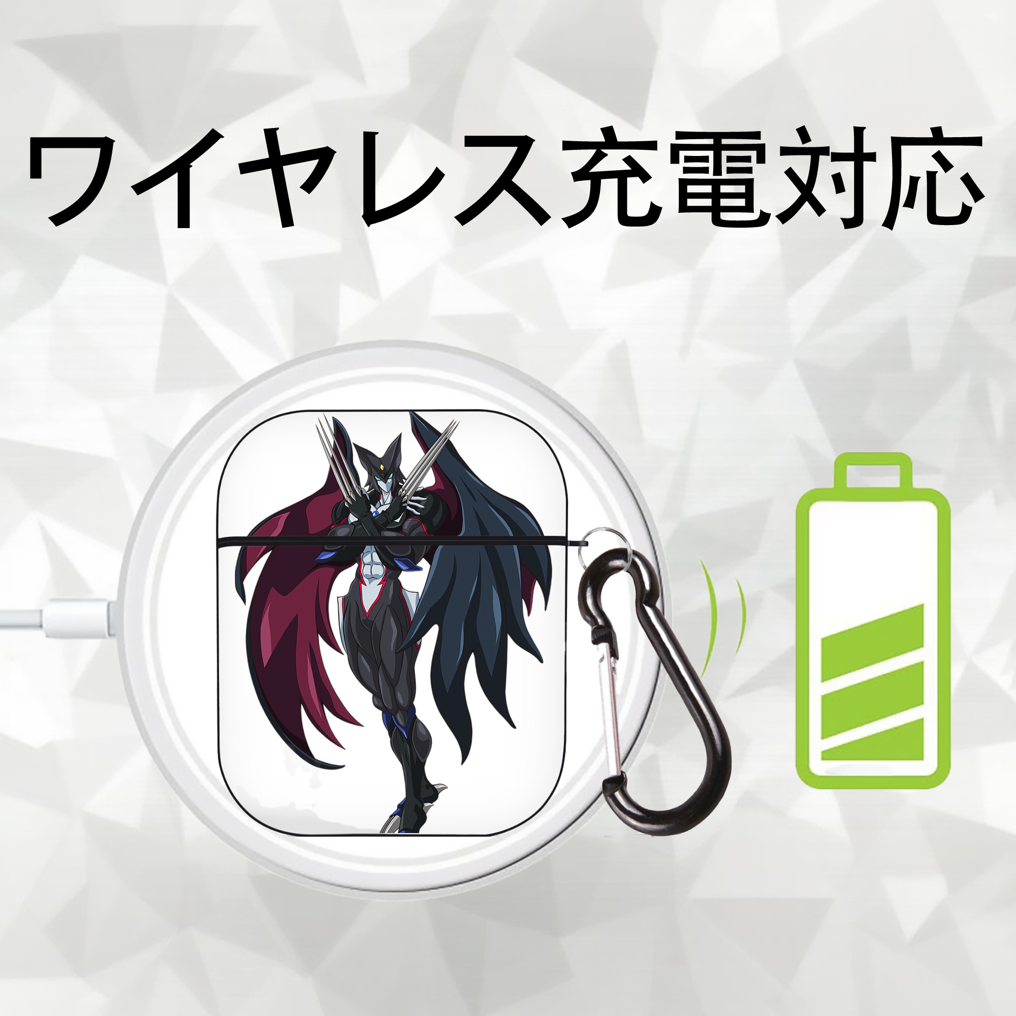 遊☆戯☆王 Yu-Gi-Oh! AirPods 第2世代保護ケース ハードシェル ブラック 耐衝撃・防指紋・カラビナ付き
