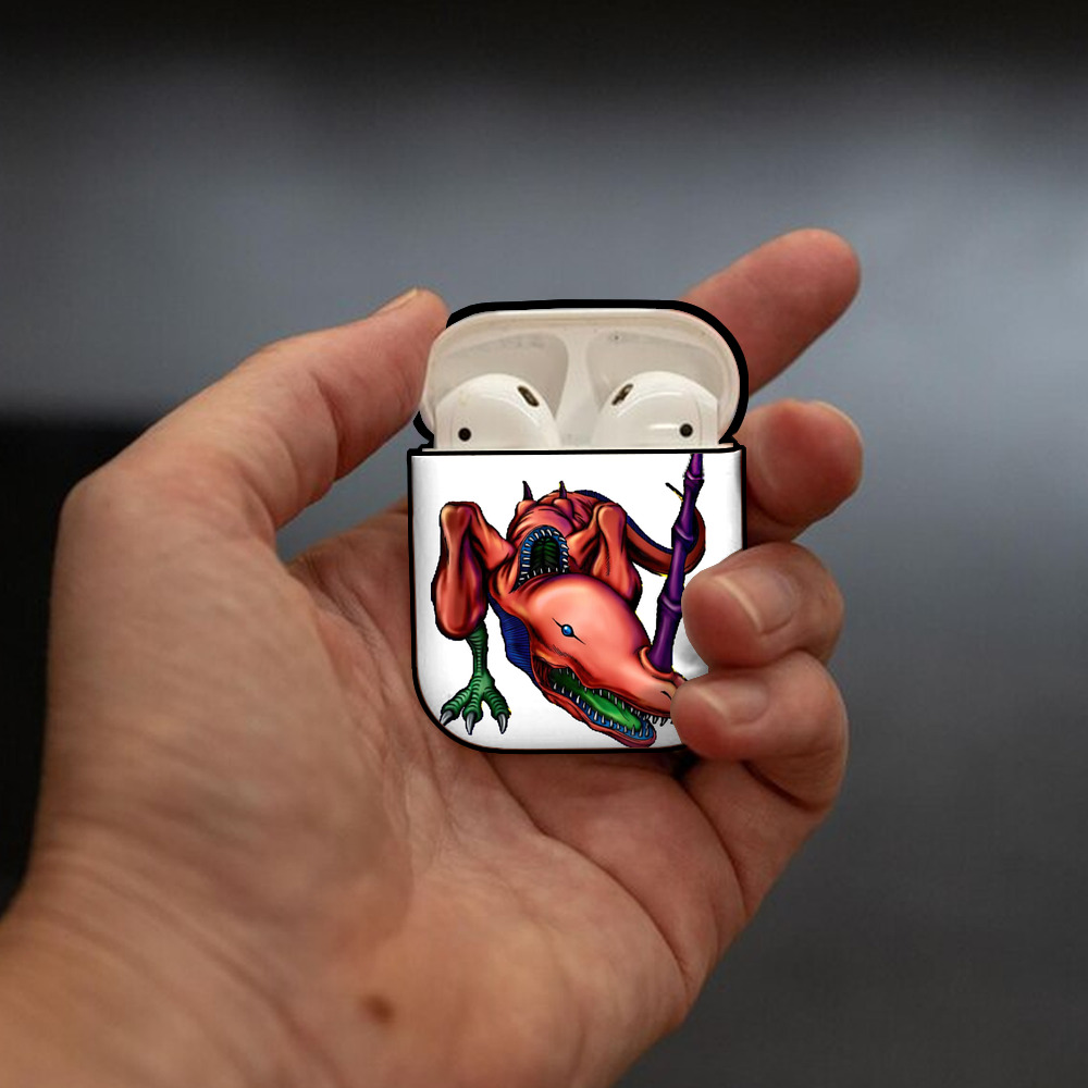 遊☆戯☆王 Yu-Gi-Oh! AirPods 第2世代保護ケース ハードシェル ブラック 耐衝撃・防指紋・カラビナ付き