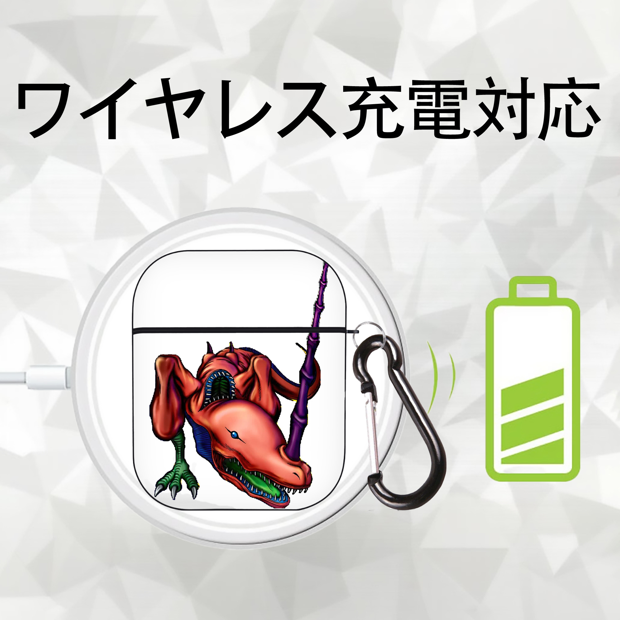 遊☆戯☆王 Yu-Gi-Oh! AirPods 第2世代保護ケース ハードシェル ブラック 耐衝撃・防指紋・カラビナ付き