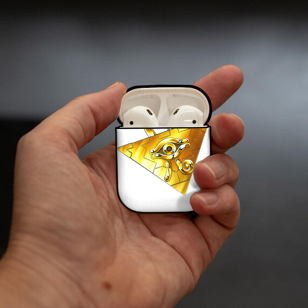 遊☆戯☆王 Yu-Gi-Oh! AirPods 第2世代保護ケース ハードシェル ブラック 耐衝撃・防指紋・カラビナ付き