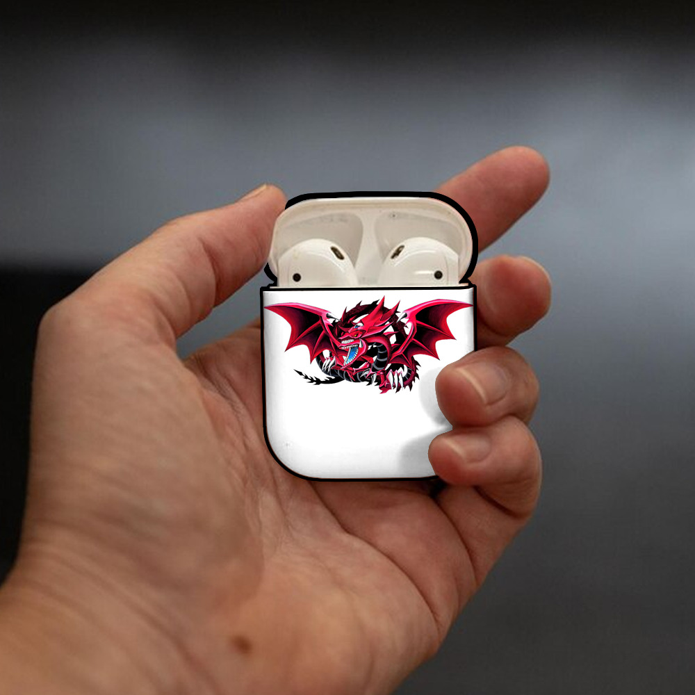 遊☆戯☆王 Yu-Gi-Oh! AirPods 第2世代保護ケース ハードシェル ブラック 耐衝撃・防指紋・カラビナ付き