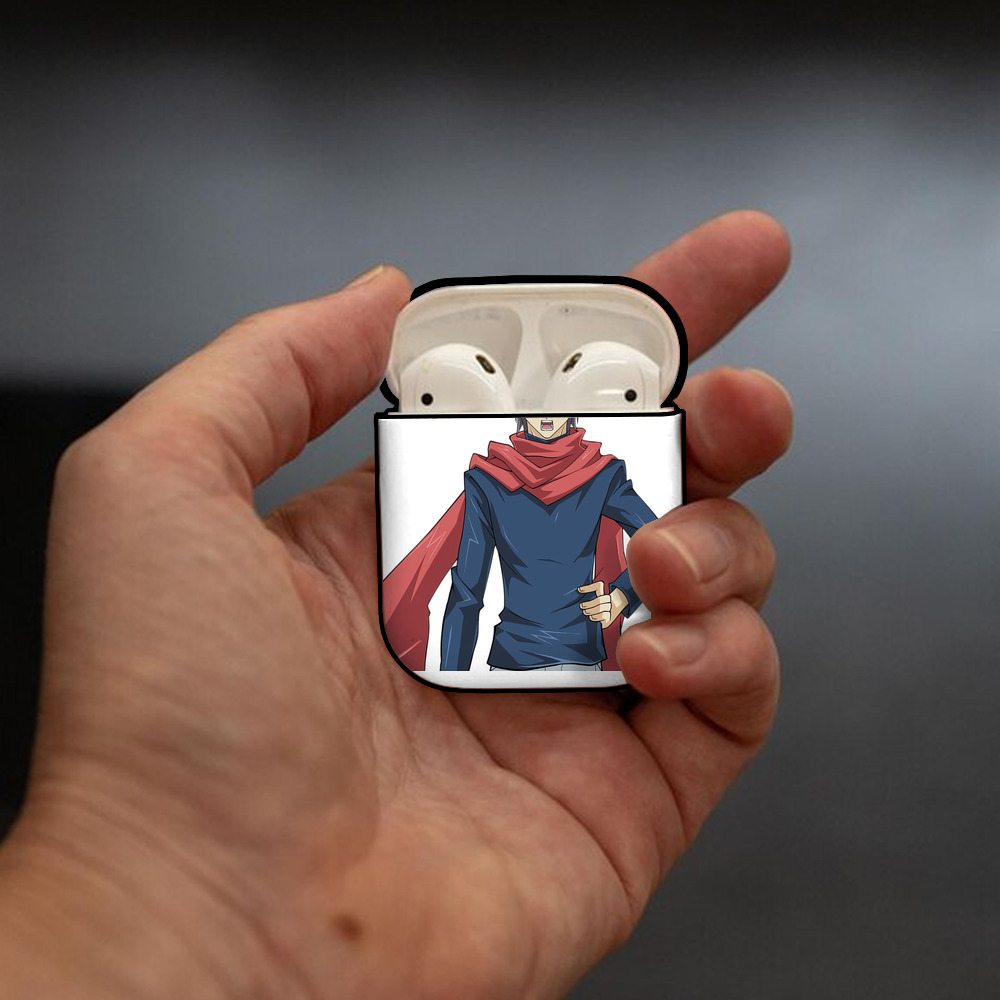 遊☆戯☆王 Yu-Gi-Oh! AirPods 第2世代保護ケース ハードシェル ブラック 耐衝撃・防指紋・カラビナ付き