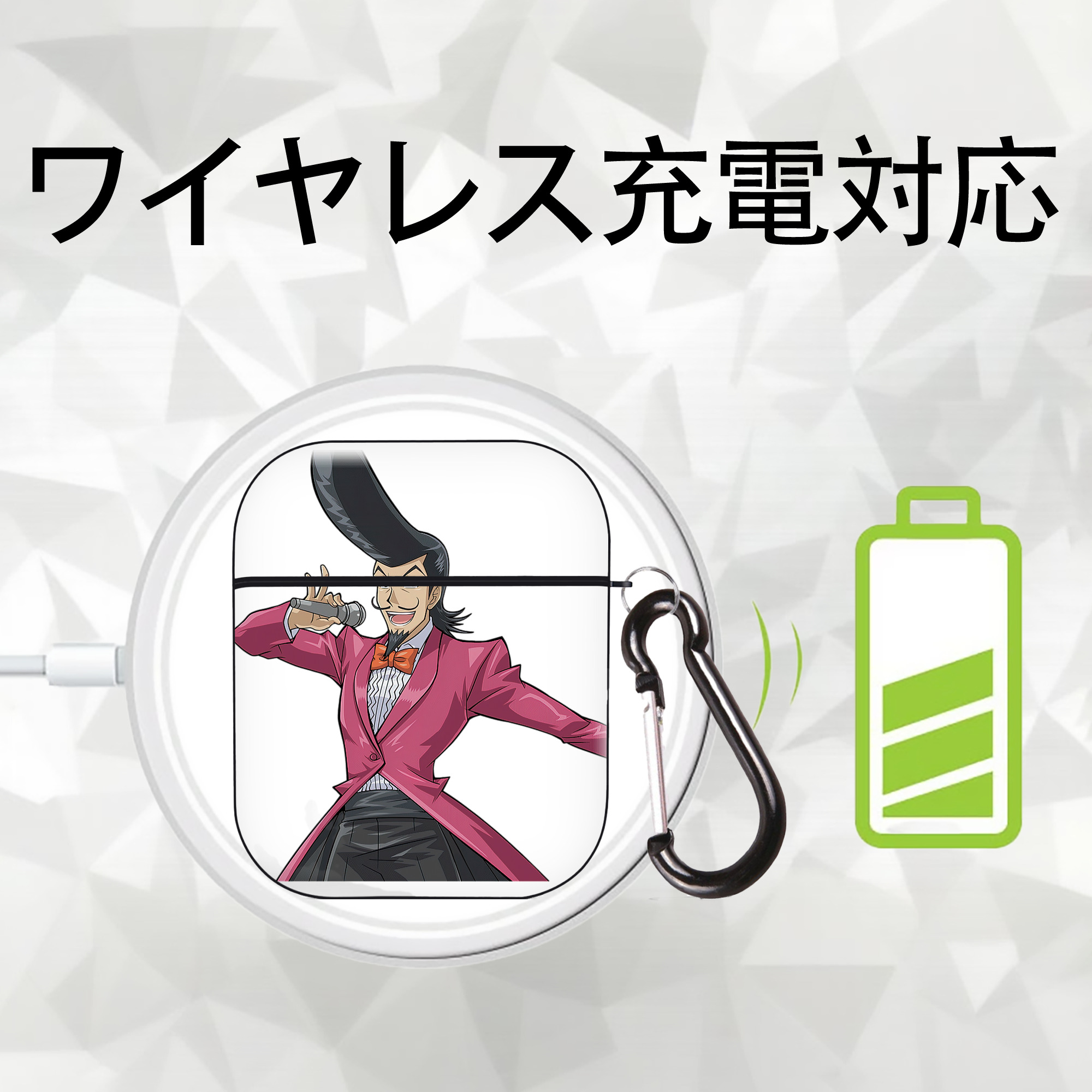 遊☆戯☆王 Yu-Gi-Oh! AirPods 第2世代保護ケース ハードシェル ブラック 耐衝撃・防指紋・カラビナ付き