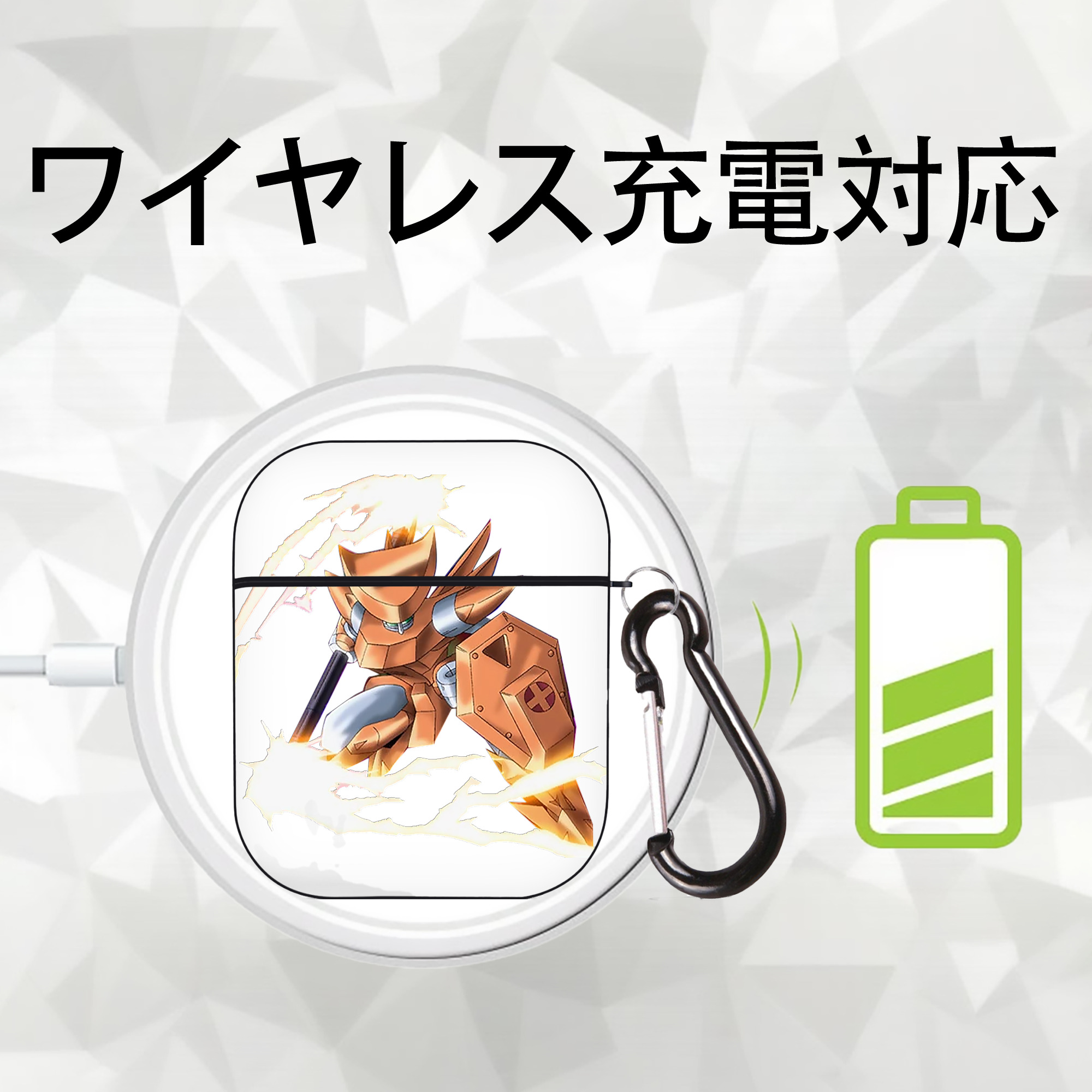 遊☆戯☆王 Yu-Gi-Oh! AirPods 第2世代保護ケース ハードシェル ブラック 耐衝撃・防指紋・カラビナ付き