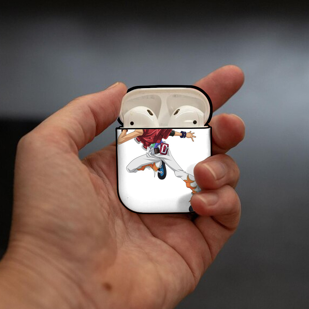 遊☆戯☆王 Yu-Gi-Oh! AirPods 第2世代保護ケース ハードシェル ブラック 耐衝撃・防指紋・カラビナ付き