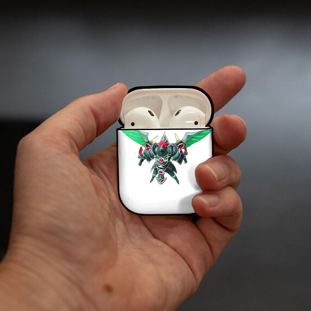 遊☆戯☆王 Yu-Gi-Oh! AirPods 第2世代保護ケース ハードシェル ブラック 耐衝撃・防指紋・カラビナ付き