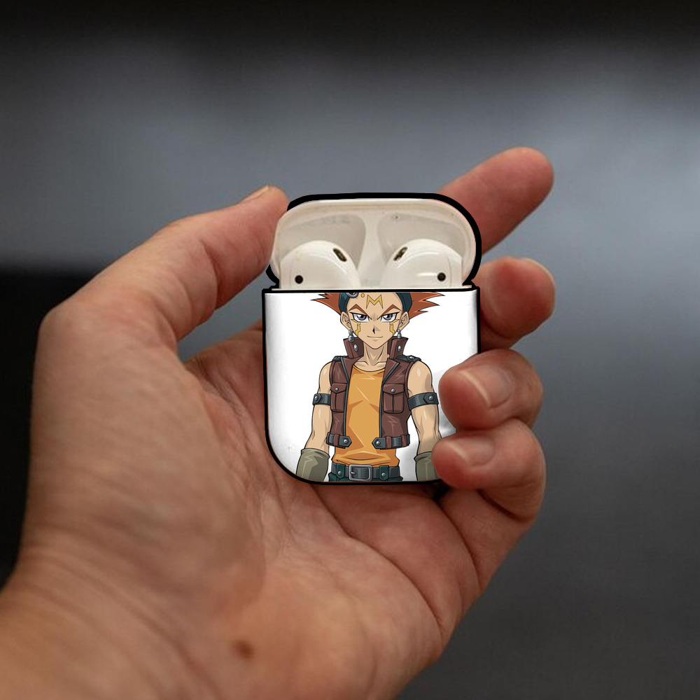 遊☆戯☆王 Yu-Gi-Oh! AirPods 第2世代保護ケース ハードシェル ブラック 耐衝撃・防指紋・カラビナ付き