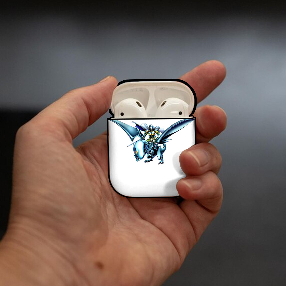 遊☆戯☆王 Yu-Gi-Oh! AirPods 第2世代保護ケース ハードシェル ブラック 耐衝撃・防指紋・カラビナ付き