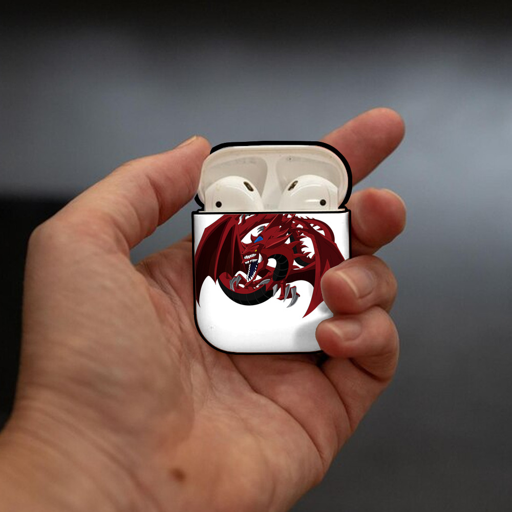 遊☆戯☆王 Yu-Gi-Oh! AirPods 第2世代保護ケース ハードシェル ブラック 耐衝撃・防指紋・カラビナ付き