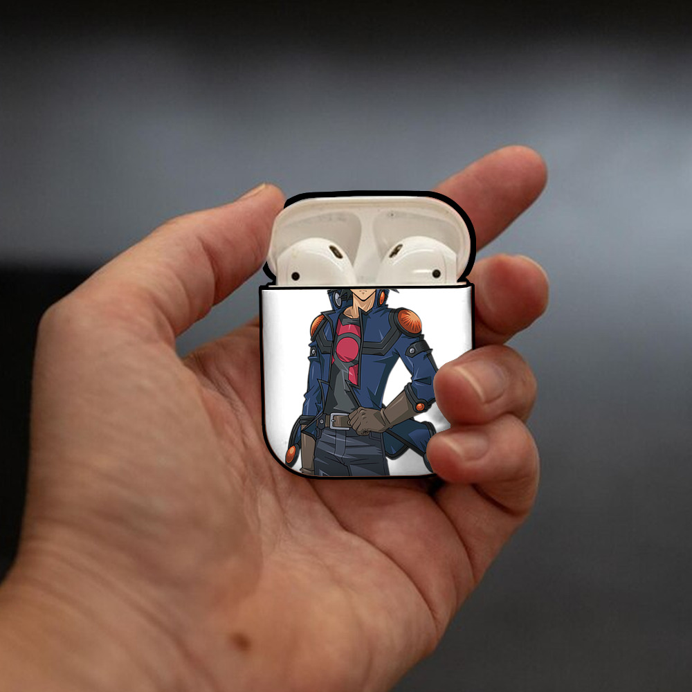 遊☆戯☆王 Yu-Gi-Oh! AirPods 第2世代保護ケース ハードシェル ブラック 耐衝撃・防指紋・カラビナ付き
