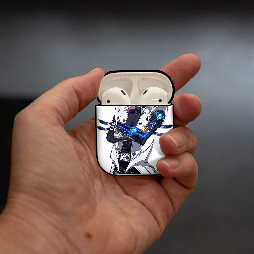 遊☆戯☆王 Yu-Gi-Oh! AirPods 第2世代保護ケース ハードシェル ブラック 耐衝撃・防指紋・カラビナ付き