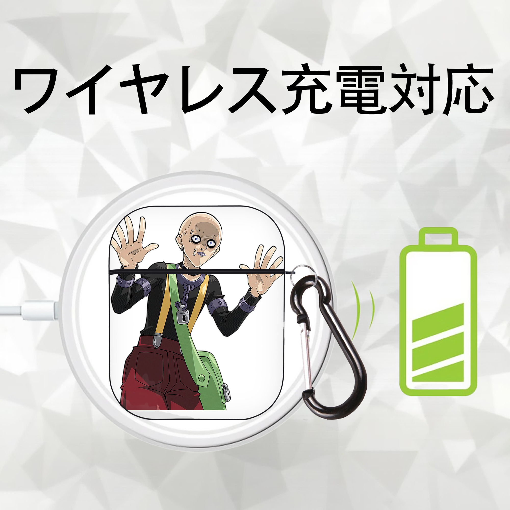 遊☆戯☆王 Yu-Gi-Oh! AirPods 第2世代保護ケース ハードシェル ブラック 耐衝撃・防指紋・カラビナ付き