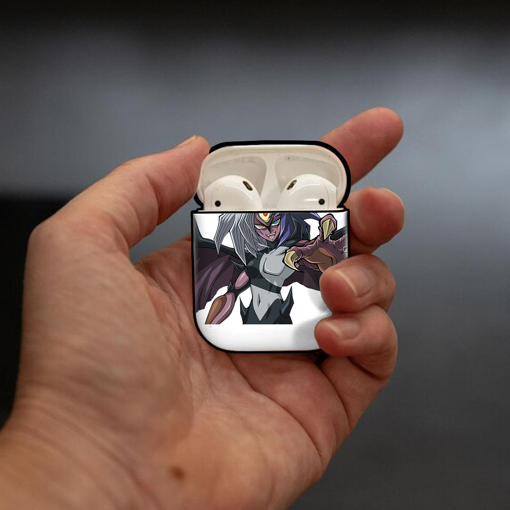 遊☆戯☆王 Yu-Gi-Oh! AirPods 第2世代保護ケース ハードシェル ブラック 耐衝撃・防指紋・カラビナ付き