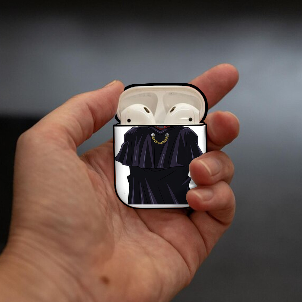 遊☆戯☆王 Yu-Gi-Oh! AirPods 第2世代保護ケース ハードシェル ブラック 耐衝撃・防指紋・カラビナ付き