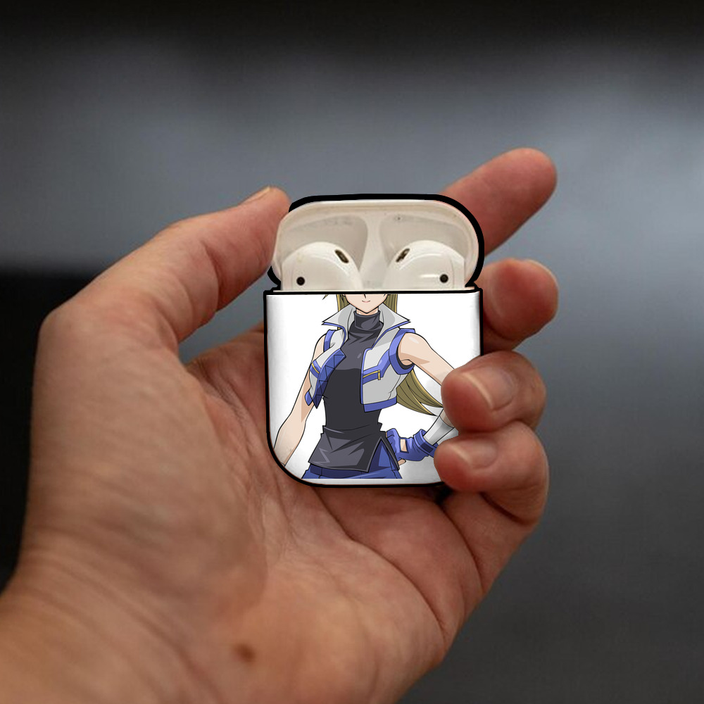 遊☆戯☆王 Yu-Gi-Oh! AirPods 第2世代保護ケース ハードシェル ブラック 耐衝撃・防指紋・カラビナ付き