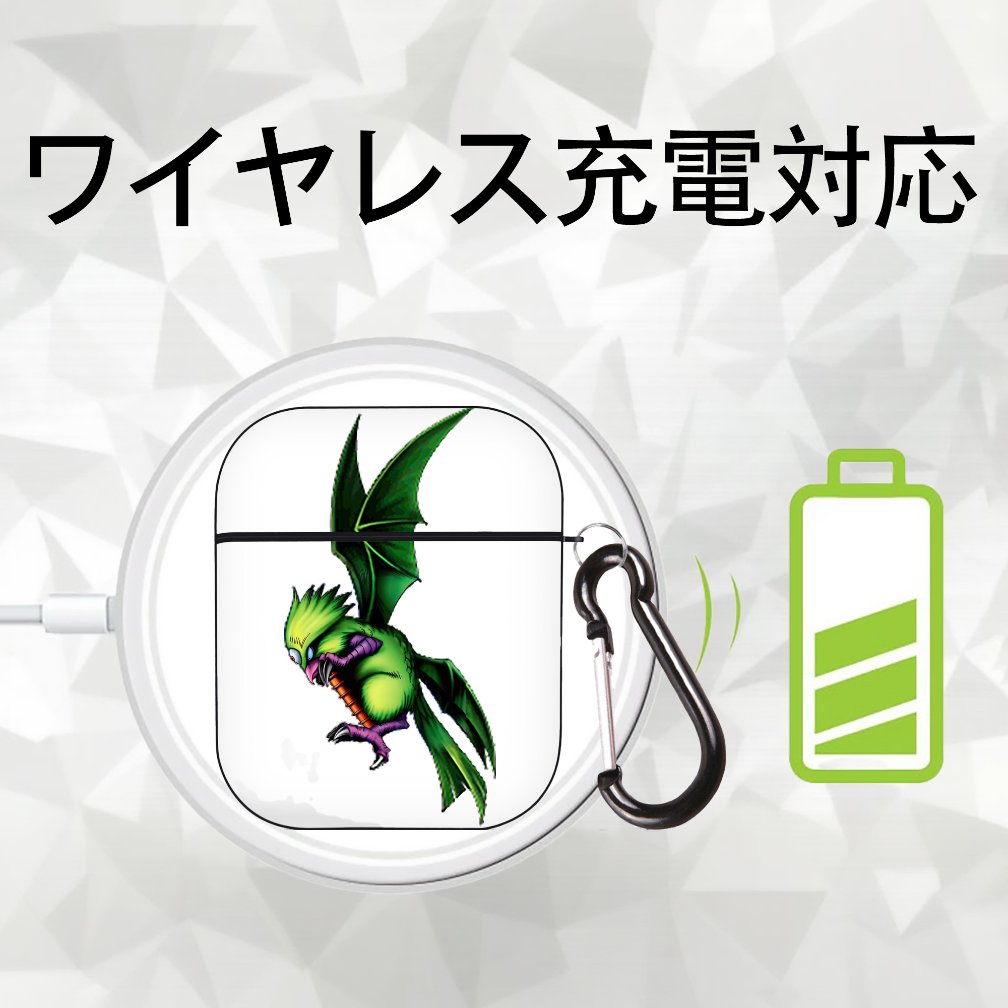 遊☆戯☆王 Yu-Gi-Oh! AirPods 第2世代保護ケース ハードシェル ブラック 耐衝撃・防指紋・カラビナ付き