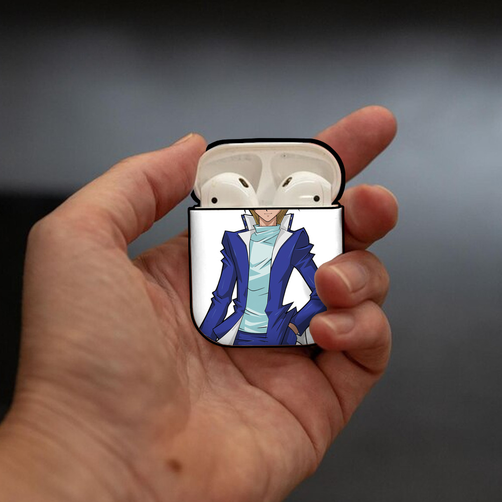 遊☆戯☆王 Yu-Gi-Oh! AirPods 第2世代保護ケース ハードシェル ブラック 耐衝撃・防指紋・カラビナ付き