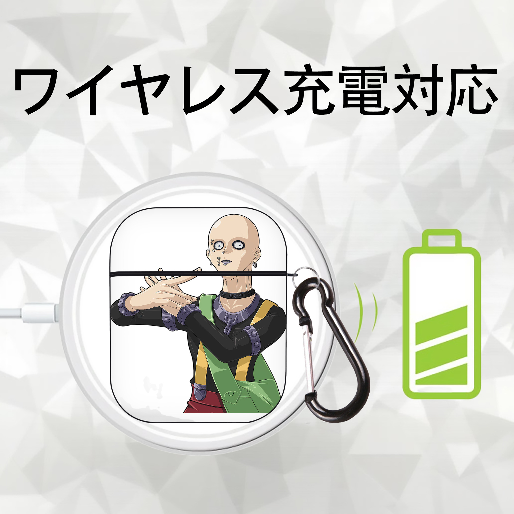遊☆戯☆王 Yu-Gi-Oh! AirPods 第2世代保護ケース ハードシェル ブラック 耐衝撃・防指紋・カラビナ付き