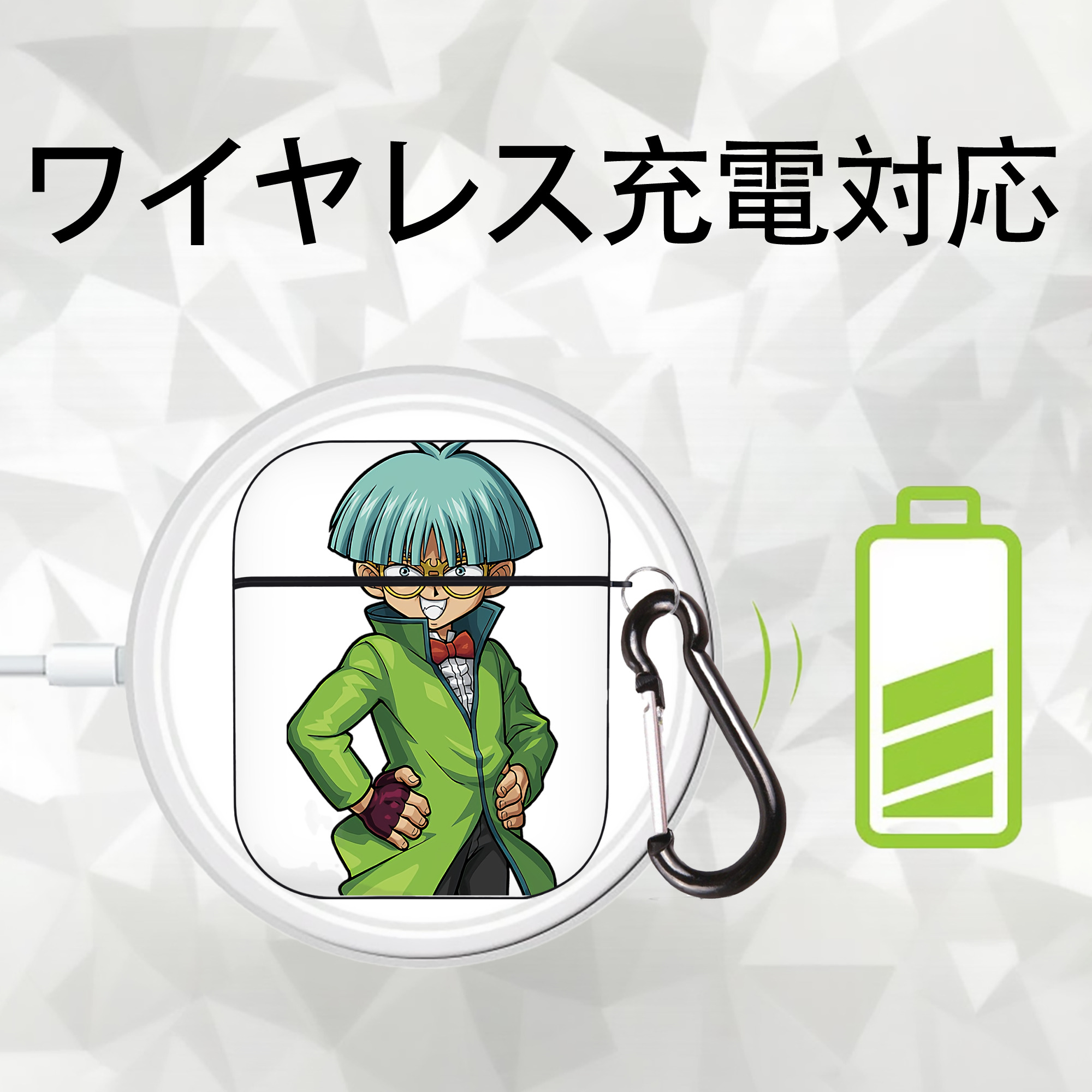 遊☆戯☆王 Yu-Gi-Oh! AirPods 第2世代保護ケース ハードシェル ブラック 耐衝撃・防指紋・カラビナ付き