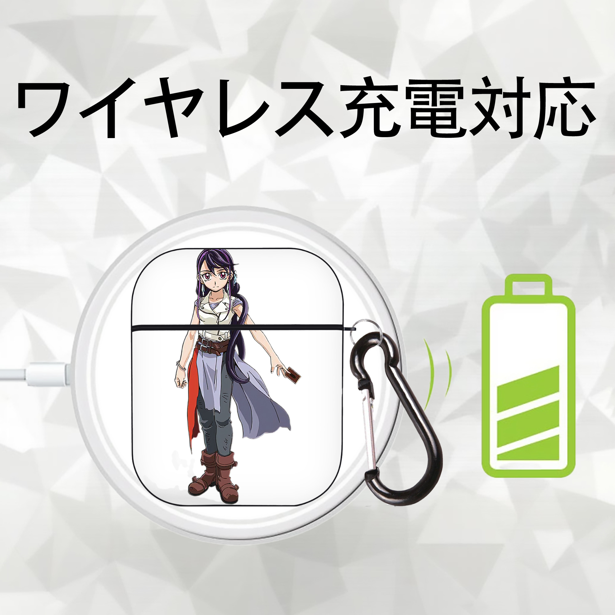 遊☆戯☆王 Yu-Gi-Oh! AirPods 第2世代保護ケース ハードシェル ブラック 耐衝撃・防指紋・カラビナ付き
