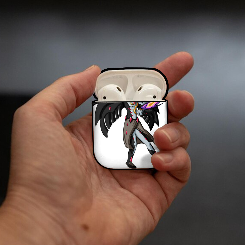 遊☆戯☆王 Yu-Gi-Oh! AirPods 第2世代保護ケース ハードシェル ブラック 耐衝撃・防指紋・カラビナ付き