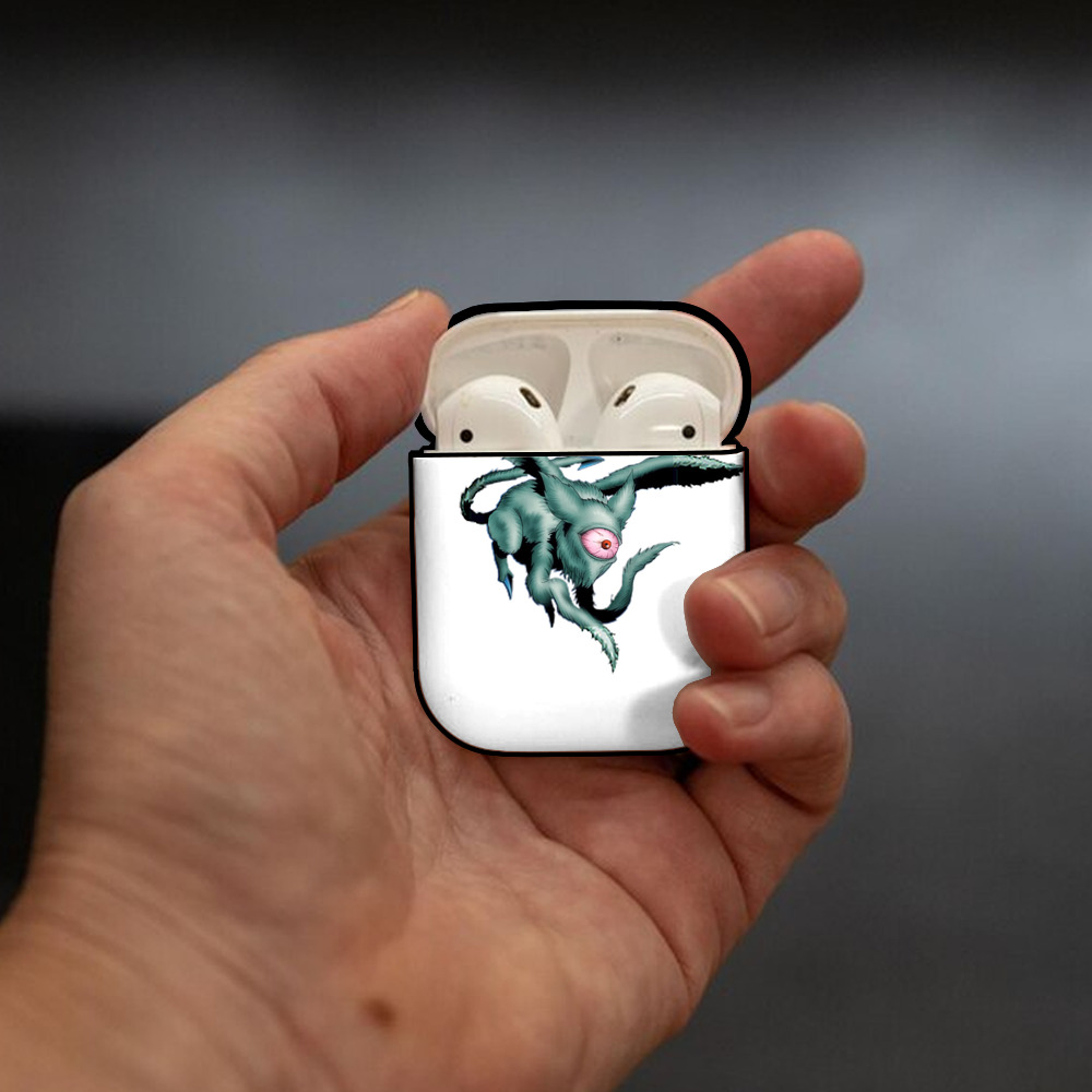 遊☆戯☆王 Yu-Gi-Oh! AirPods 第2世代保護ケース ハードシェル ブラック 耐衝撃・防指紋・カラビナ付き