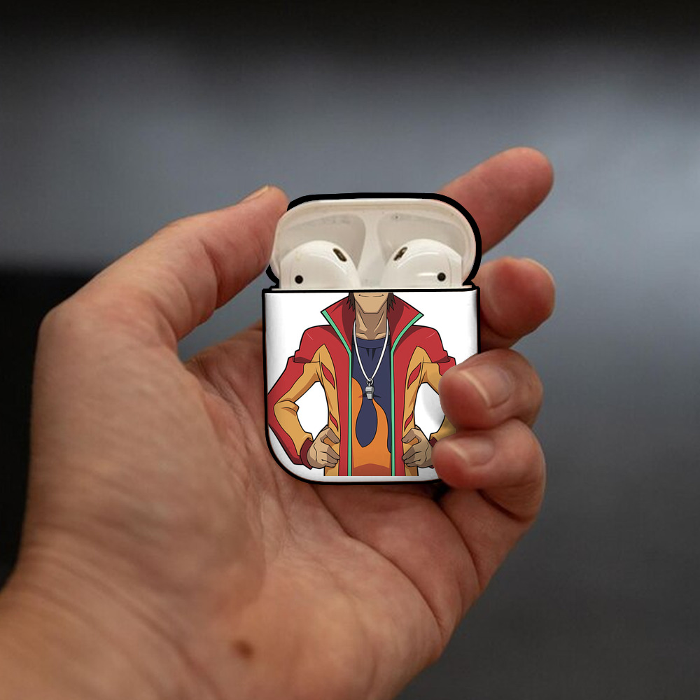 遊☆戯☆王 Yu-Gi-Oh! AirPods 第2世代保護ケース ハードシェル ブラック 耐衝撃・防指紋・カラビナ付き