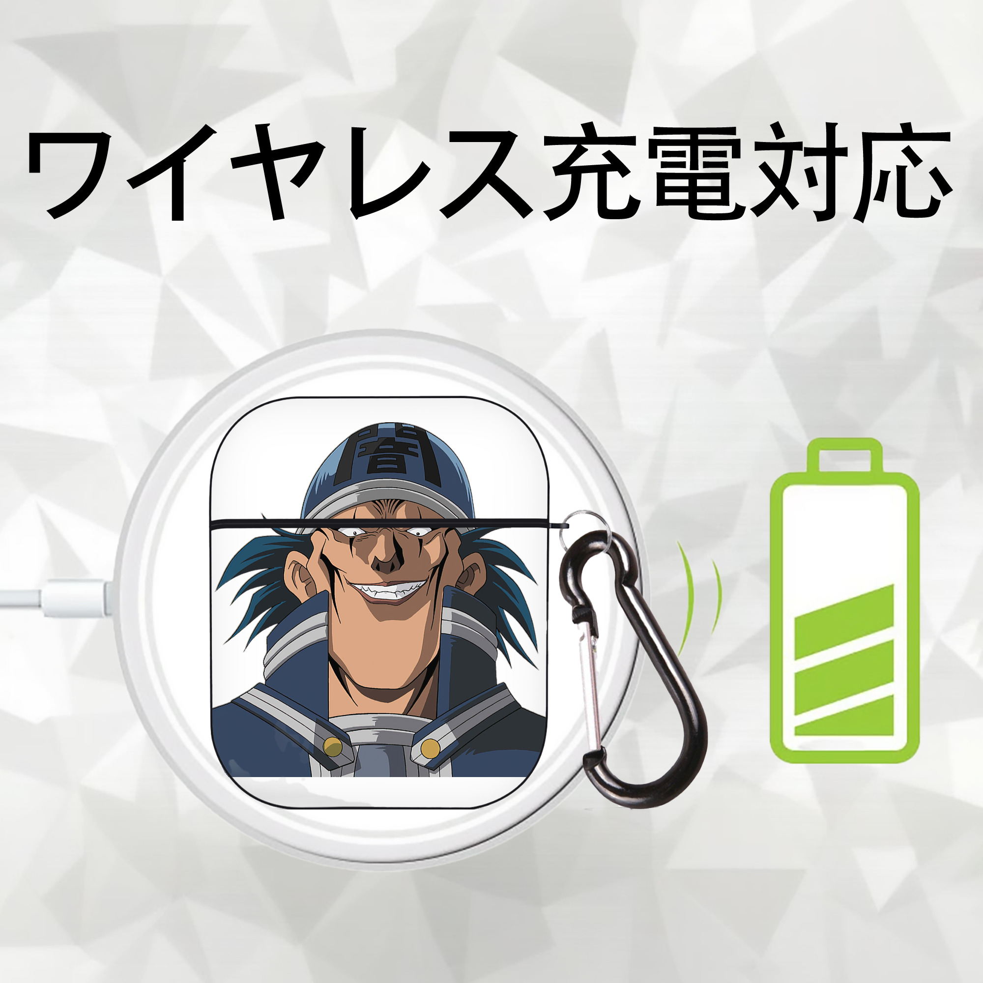 遊☆戯☆王 Yu-Gi-Oh! AirPods 第2世代保護ケース ハードシェル ブラック 耐衝撃・防指紋・カラビナ付き