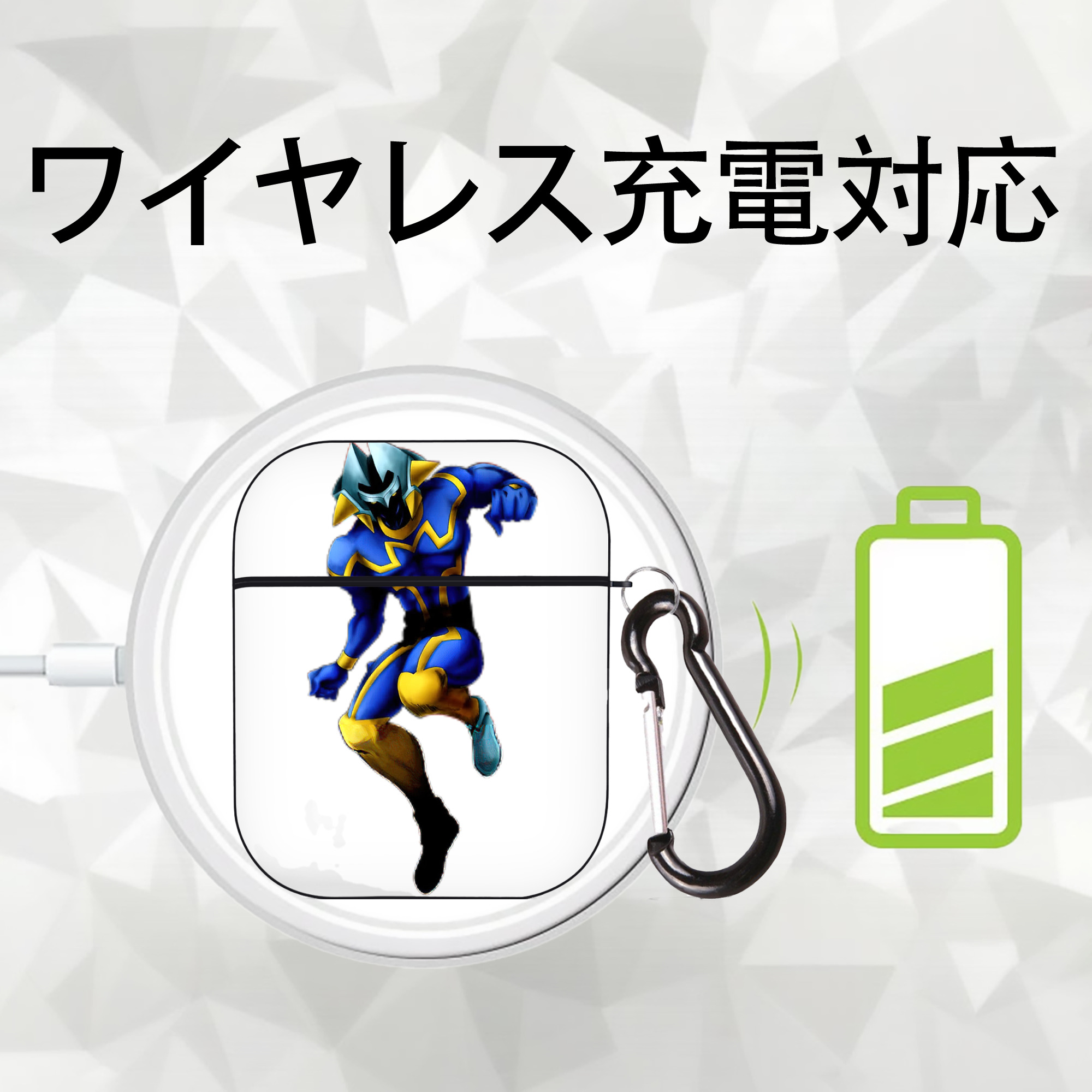 遊☆戯☆王 Yu-Gi-Oh! AirPods 第2世代保護ケース ハードシェル ブラック 耐衝撃・防指紋・カラビナ付き