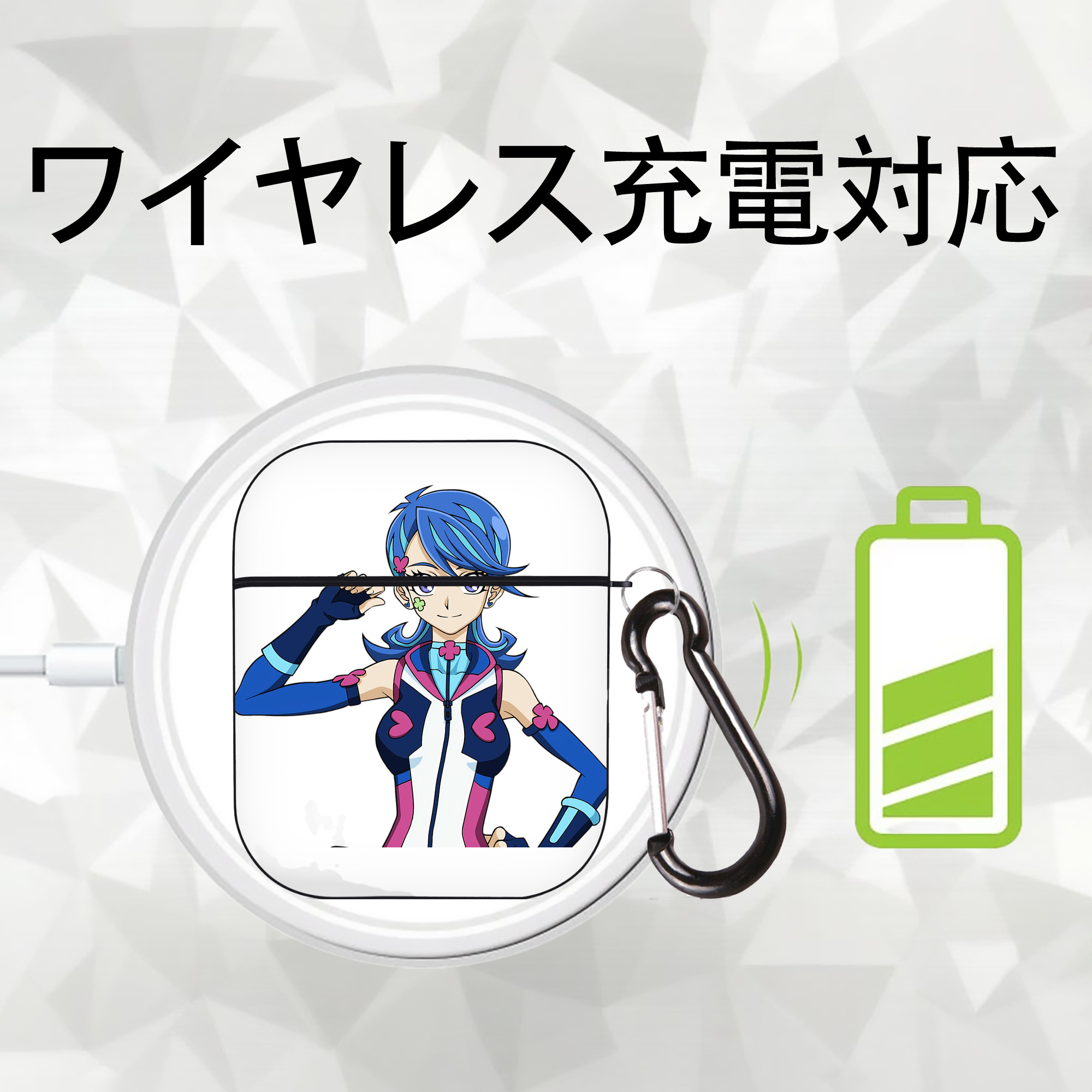 遊☆戯☆王 Yu-Gi-Oh! AirPods 第2世代保護ケース ハードシェル ブラック 耐衝撃・防指紋・カラビナ付き