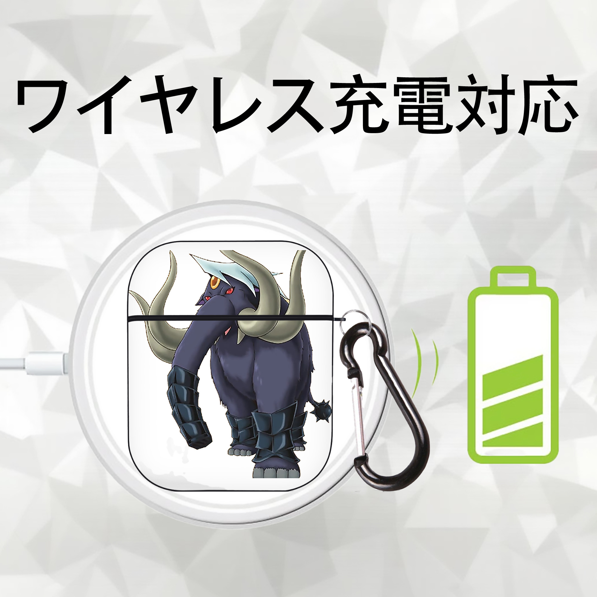 遊☆戯☆王 Yu-Gi-Oh! AirPods 第2世代保護ケース ハードシェル ブラック 耐衝撃・防指紋・カラビナ付き