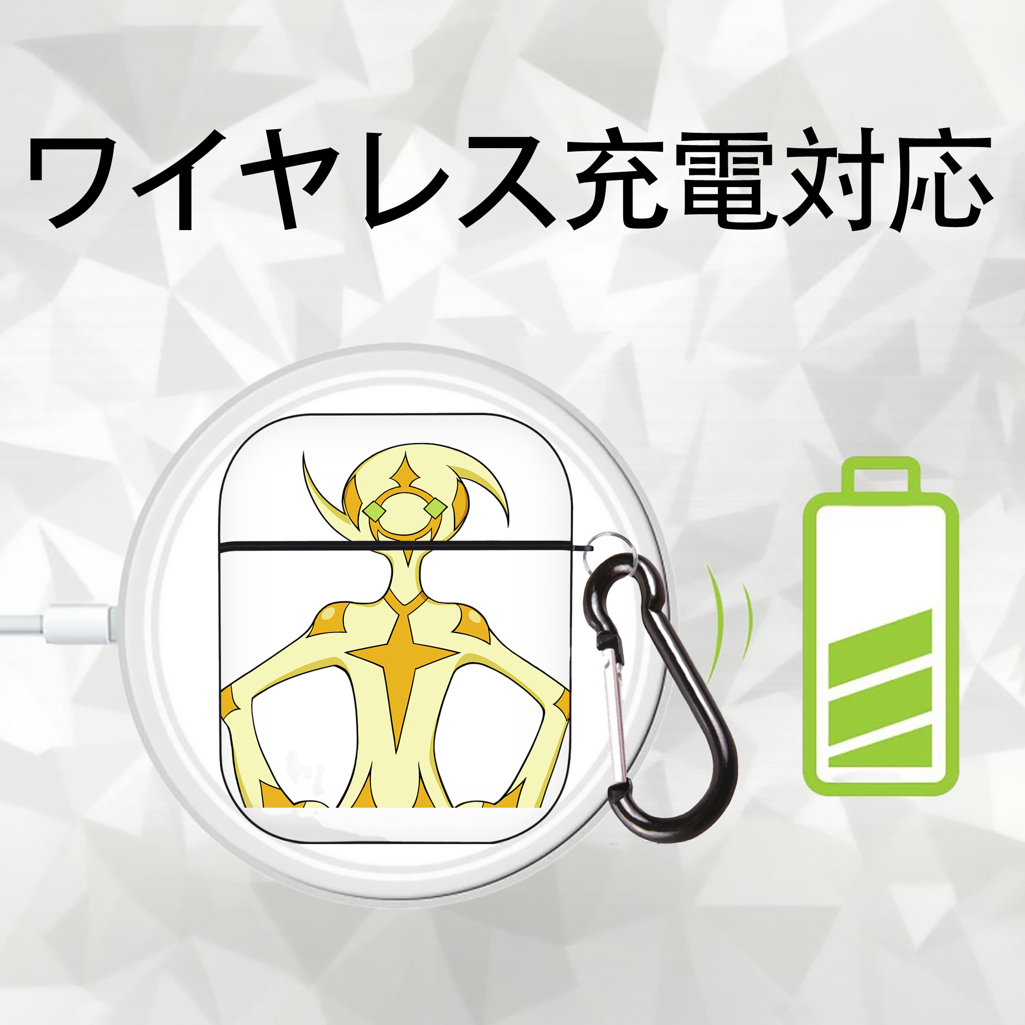 遊☆戯☆王 Yu-Gi-Oh! AirPods 第2世代保護ケース ハードシェル ブラック 耐衝撃・防指紋・カラビナ付き