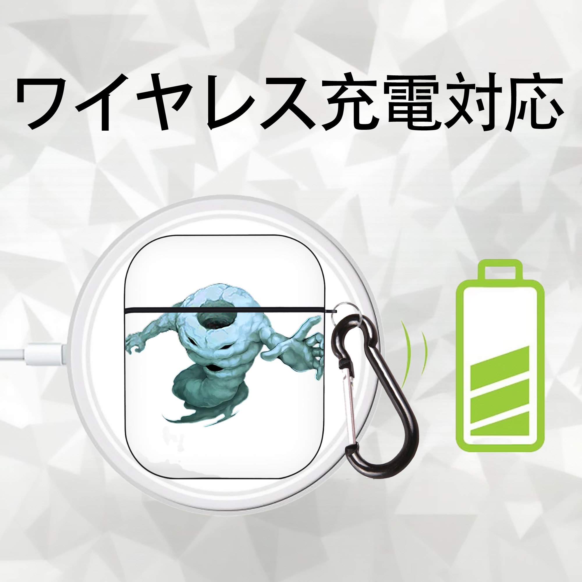 遊☆戯☆王 Yu-Gi-Oh! AirPods 第2世代保護ケース ハードシェル ブラック 耐衝撃・防指紋・カラビナ付き