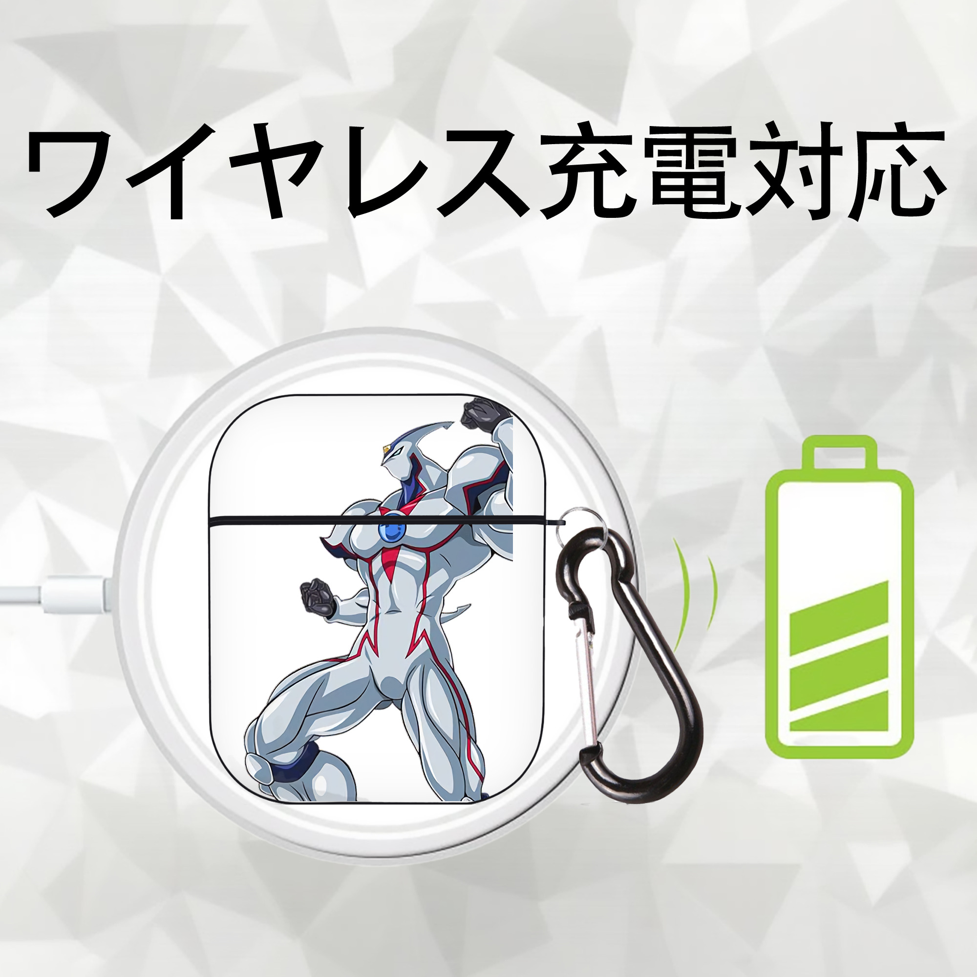 遊☆戯☆王 Yu-Gi-Oh! AirPods 第2世代保護ケース ハードシェル ブラック 耐衝撃・防指紋・カラビナ付き