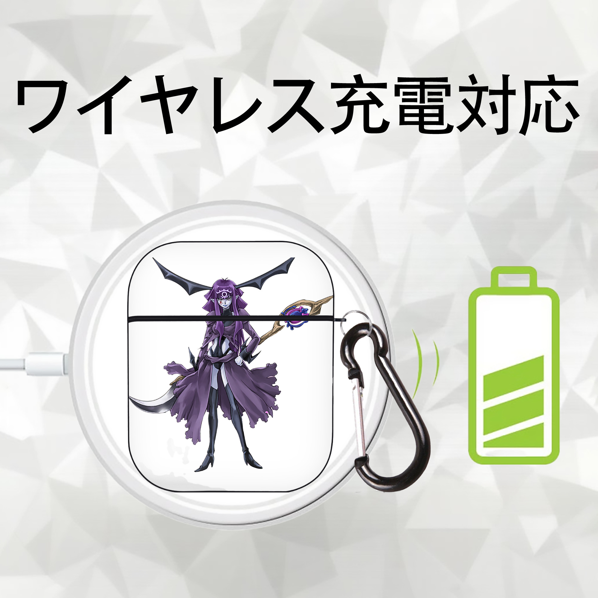 遊☆戯☆王 Yu-Gi-Oh! AirPods 第2世代保護ケース ハードシェル ブラック 耐衝撃・防指紋・カラビナ付き