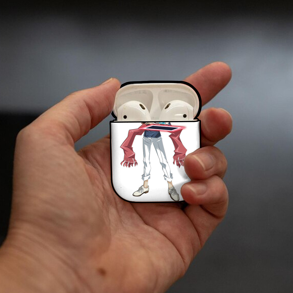 遊☆戯☆王 Yu-Gi-Oh! AirPods 第2世代保護ケース ハードシェル ブラック 耐衝撃・防指紋・カラビナ付き