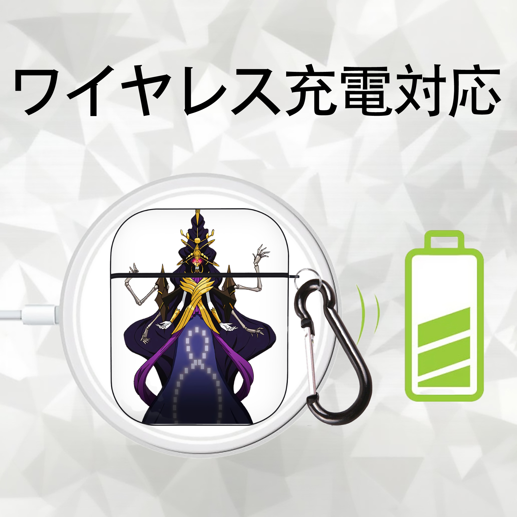 遊☆戯☆王 Yu-Gi-Oh! AirPods 第2世代保護ケース ハードシェル ブラック 耐衝撃・防指紋・カラビナ付き