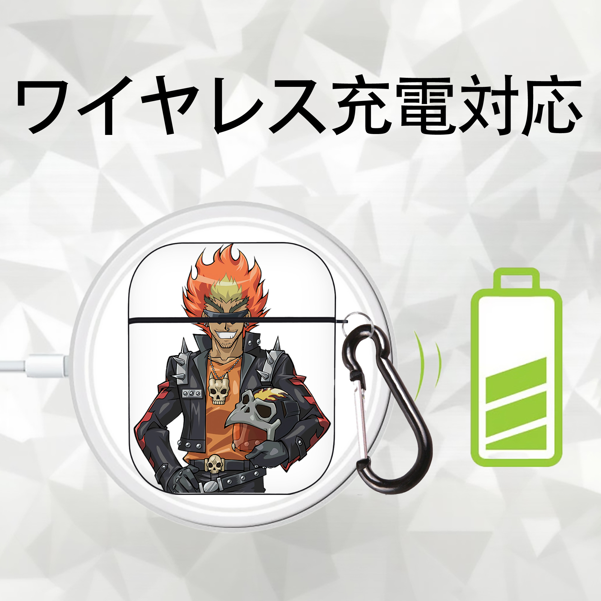 遊☆戯☆王 Yu-Gi-Oh! AirPods 第2世代保護ケース ハードシェル ブラック 耐衝撃・防指紋・カラビナ付き