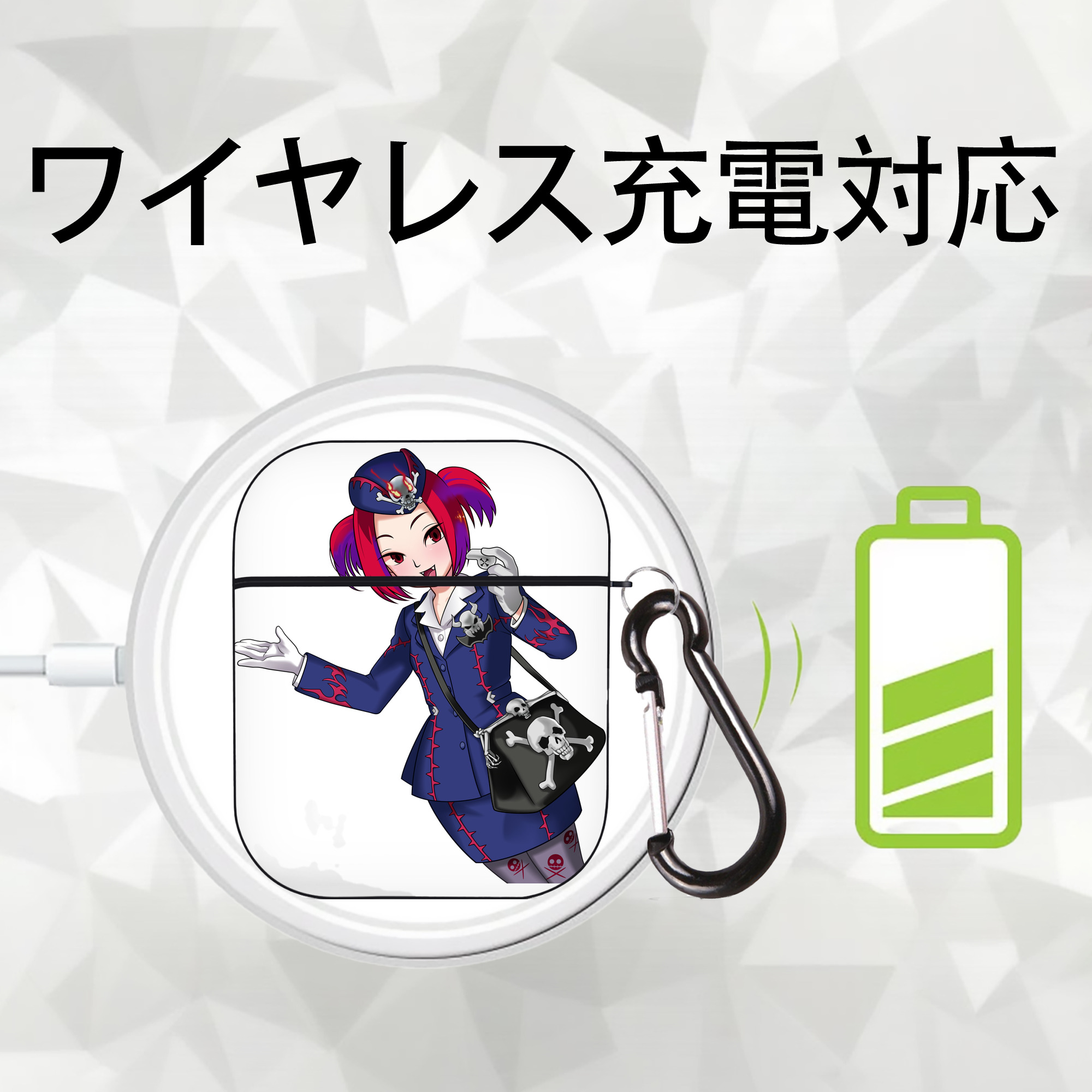 遊☆戯☆王 Yu-Gi-Oh! AirPods 第2世代保護ケース ハードシェル ブラック 耐衝撃・防指紋・カラビナ付き
