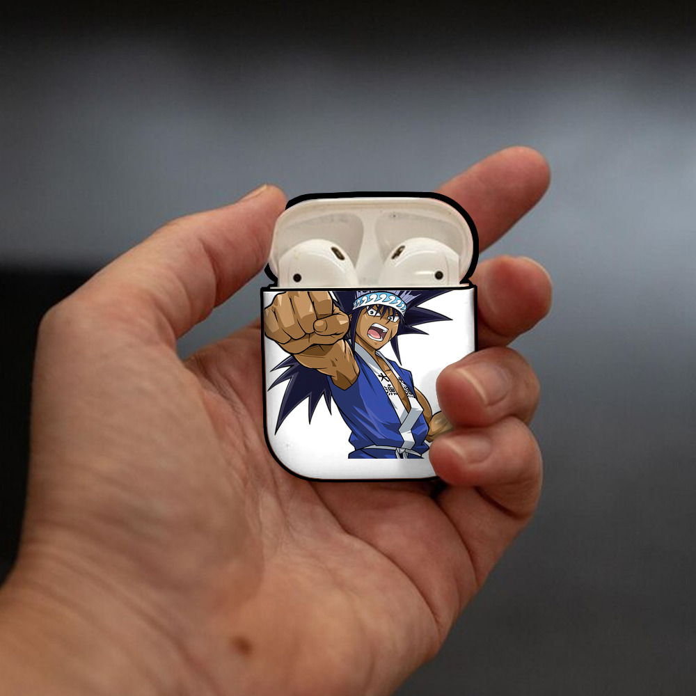 遊☆戯☆王 Yu-Gi-Oh! AirPods 第2世代保護ケース ハードシェル ブラック 耐衝撃・防指紋・カラビナ付き