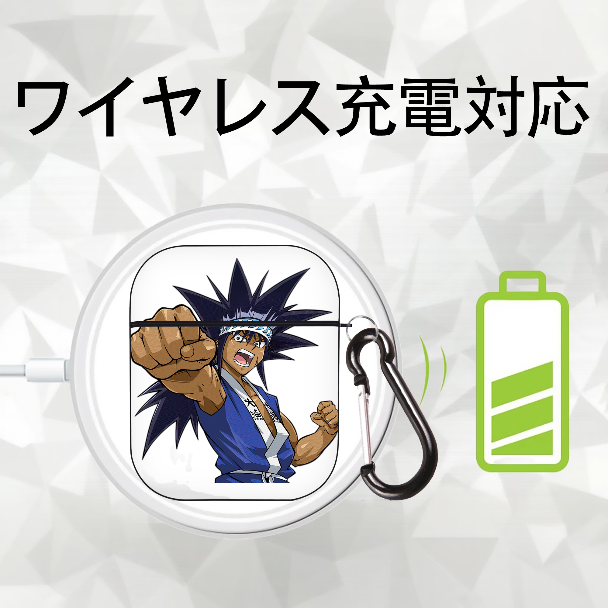 遊☆戯☆王 Yu-Gi-Oh! AirPods 第2世代保護ケース ハードシェル ブラック 耐衝撃・防指紋・カラビナ付き