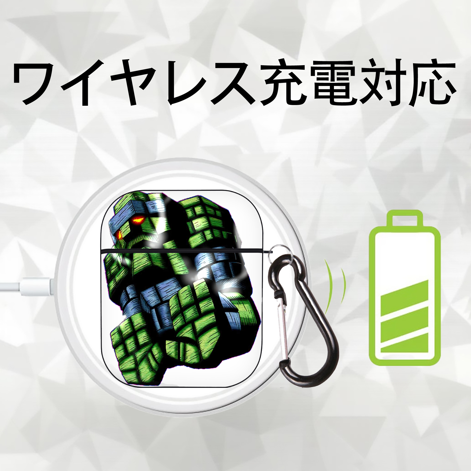 遊☆戯☆王 Yu-Gi-Oh! AirPods 第2世代保護ケース ハードシェル ブラック 耐衝撃・防指紋・カラビナ付き