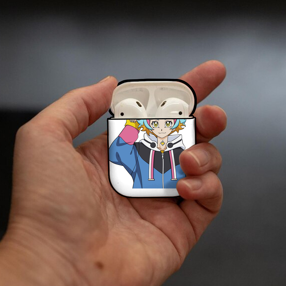 遊☆戯☆王 Yu-Gi-Oh! AirPods 第2世代保護ケース ハードシェル ブラック 耐衝撃・防指紋・カラビナ付き