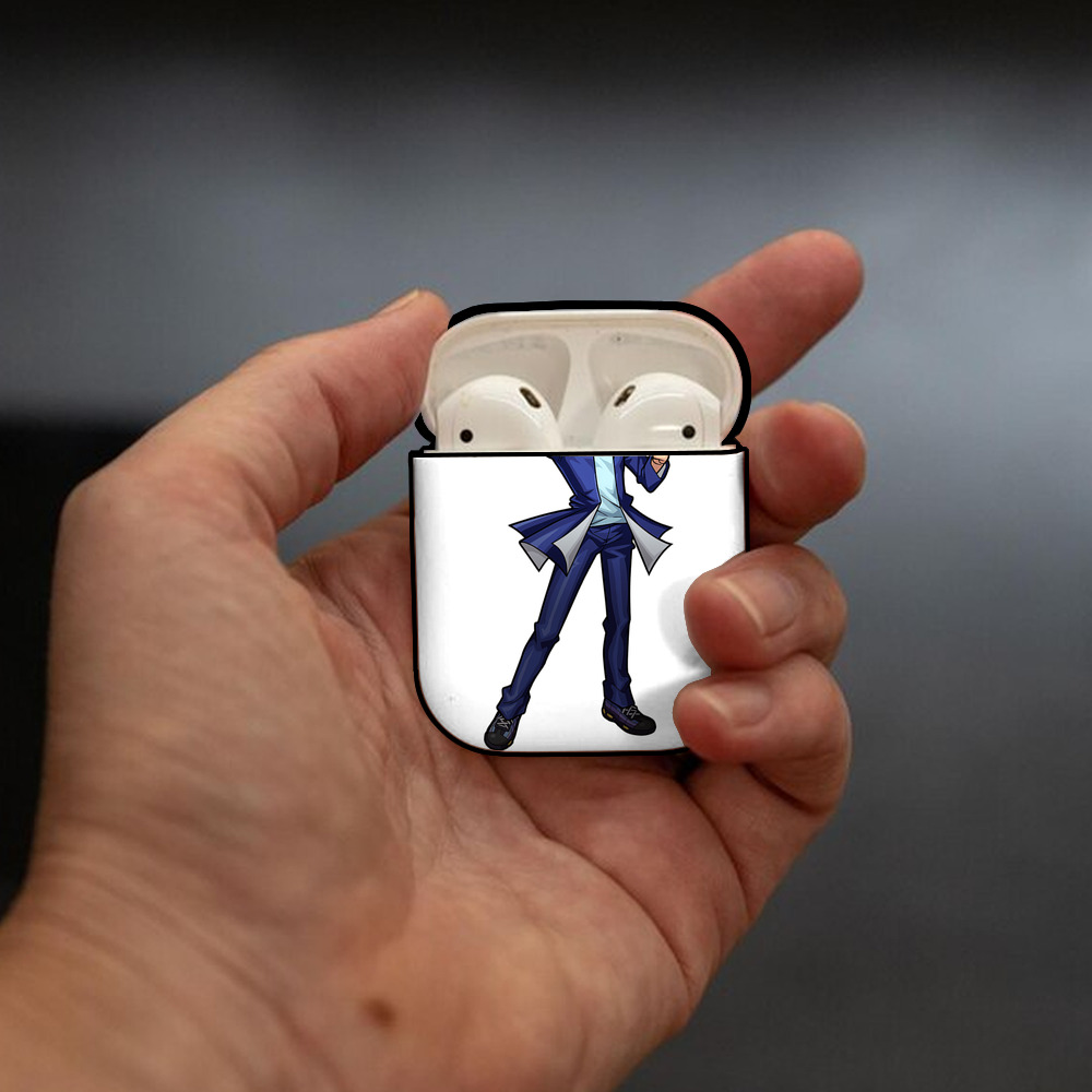 遊☆戯☆王 Yu-Gi-Oh! AirPods 第2世代保護ケース ハードシェル ブラック 耐衝撃・防指紋・カラビナ付き