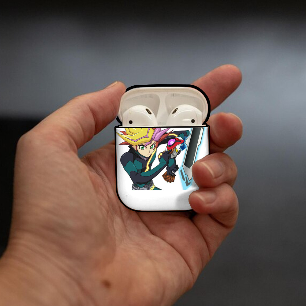 遊☆戯☆王 Yu-Gi-Oh! AirPods 第2世代保護ケース ハードシェル ブラック 耐衝撃・防指紋・カラビナ付き