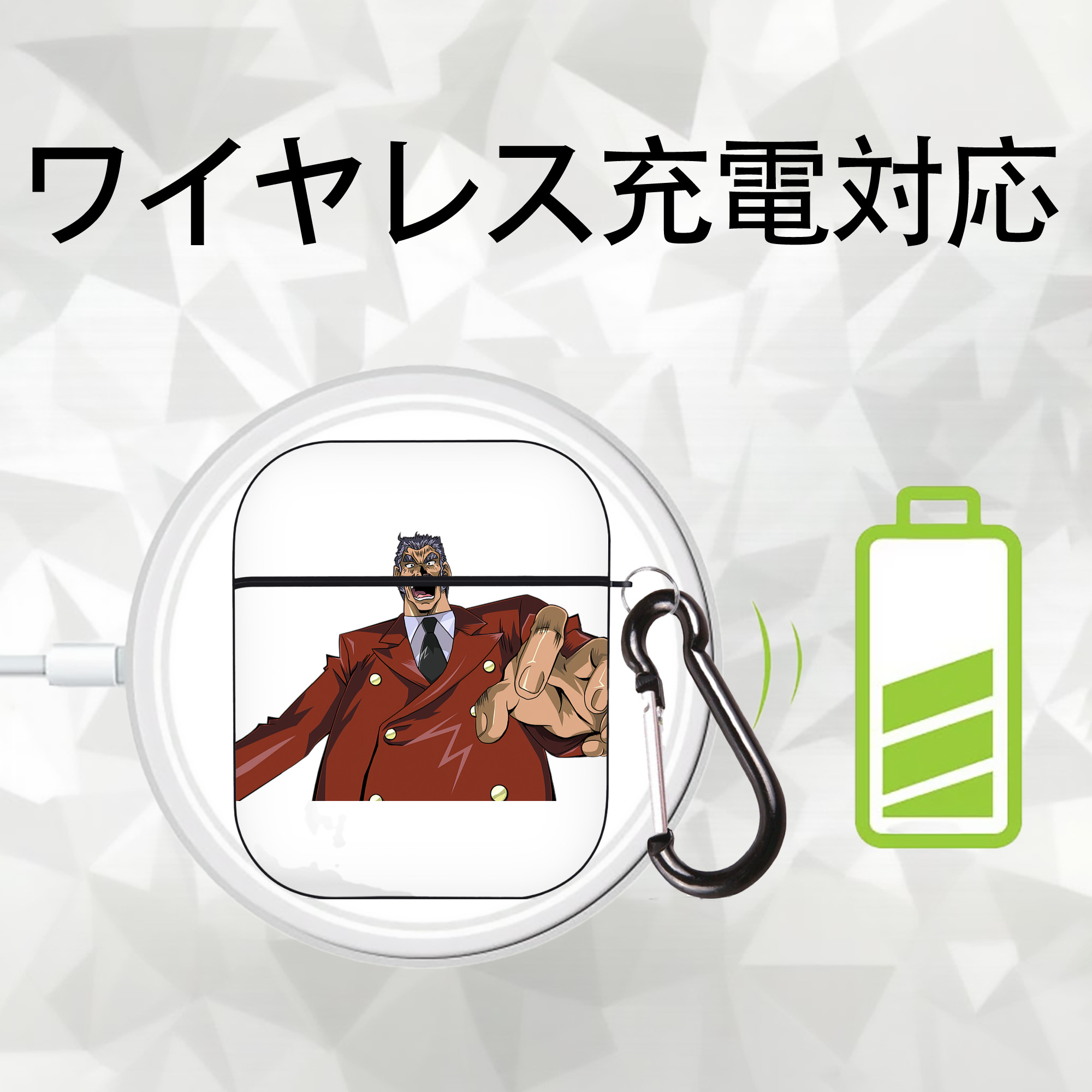 遊☆戯☆王 Yu-Gi-Oh! AirPods 第2世代保護ケース ハードシェル ブラック 耐衝撃・防指紋・カラビナ付き