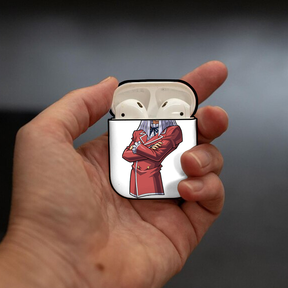 遊☆戯☆王 Yu-Gi-Oh! AirPods 第2世代保護ケース ハードシェル ブラック 耐衝撃・防指紋・カラビナ付き