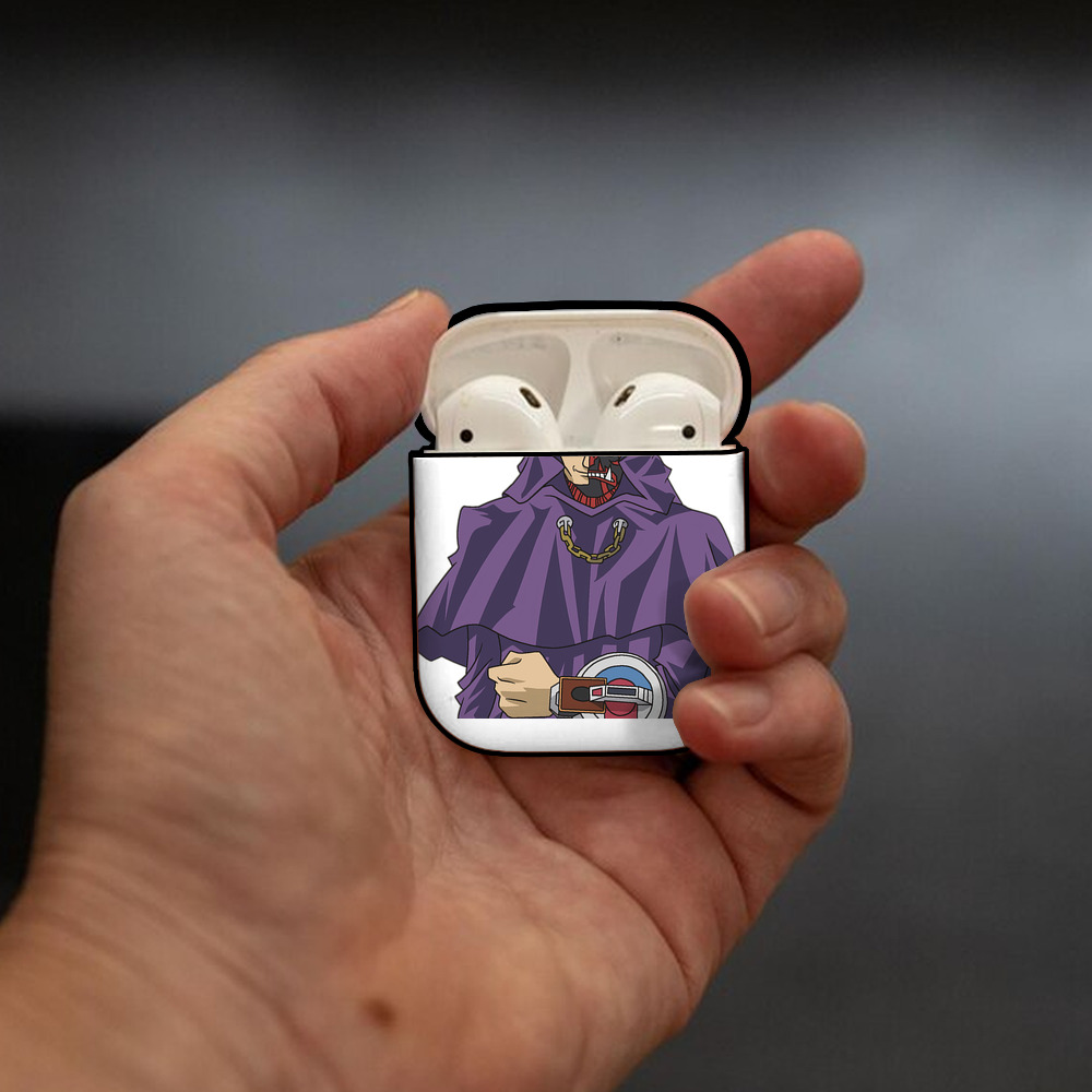遊☆戯☆王 Yu-Gi-Oh! AirPods 第2世代保護ケース ハードシェル ブラック 耐衝撃・防指紋・カラビナ付き